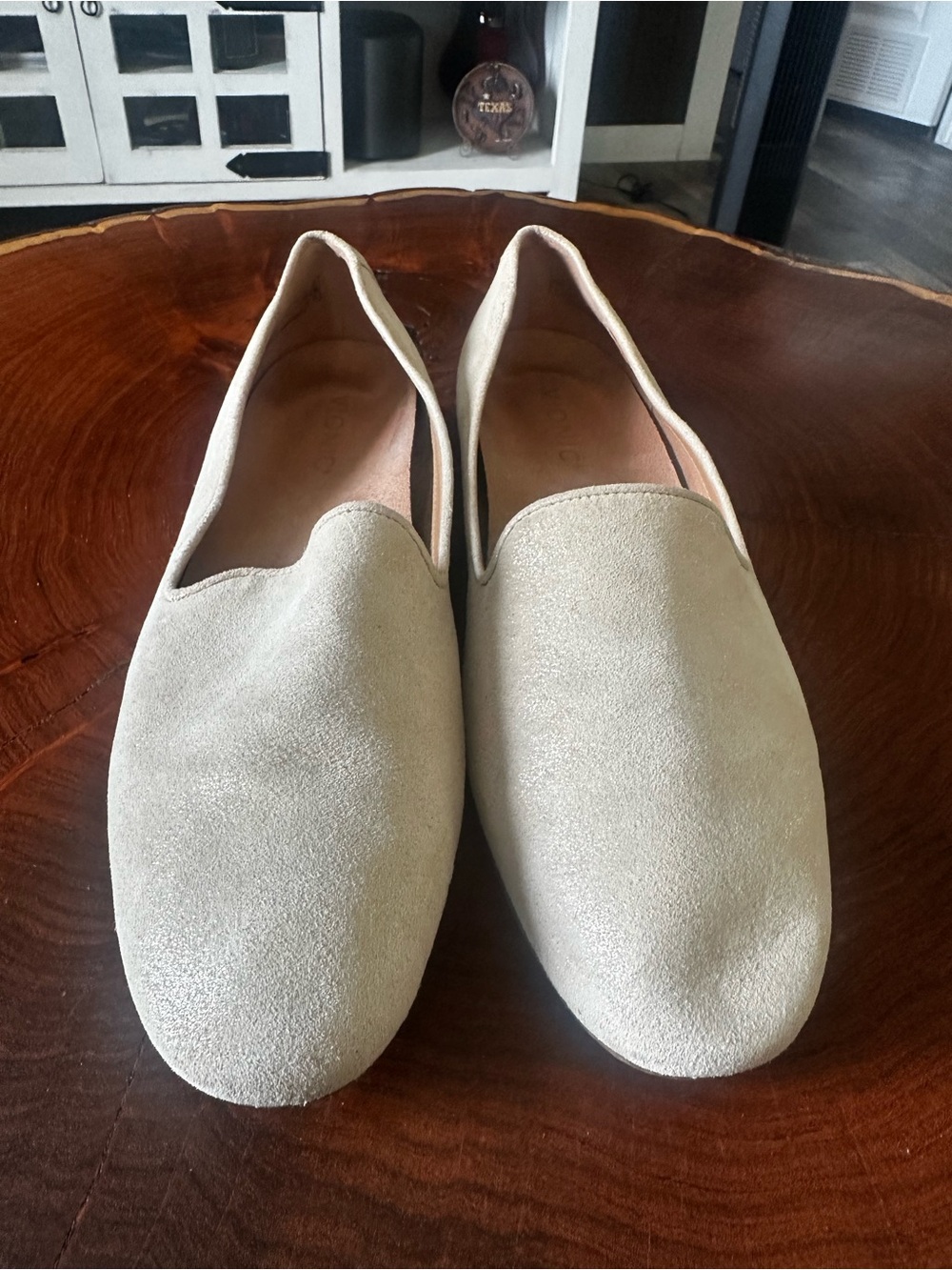 Vionic Women's Suede Slip-On Loafers in Light Taupe
